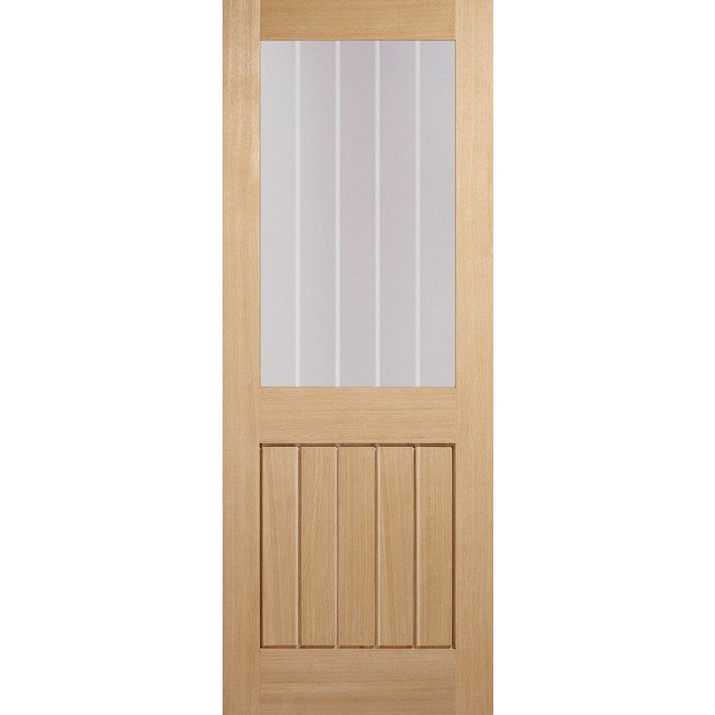 Internal Pre-Finished Oak Mexicano Glazed Half Light Door